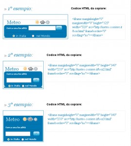 script gratuito meteo